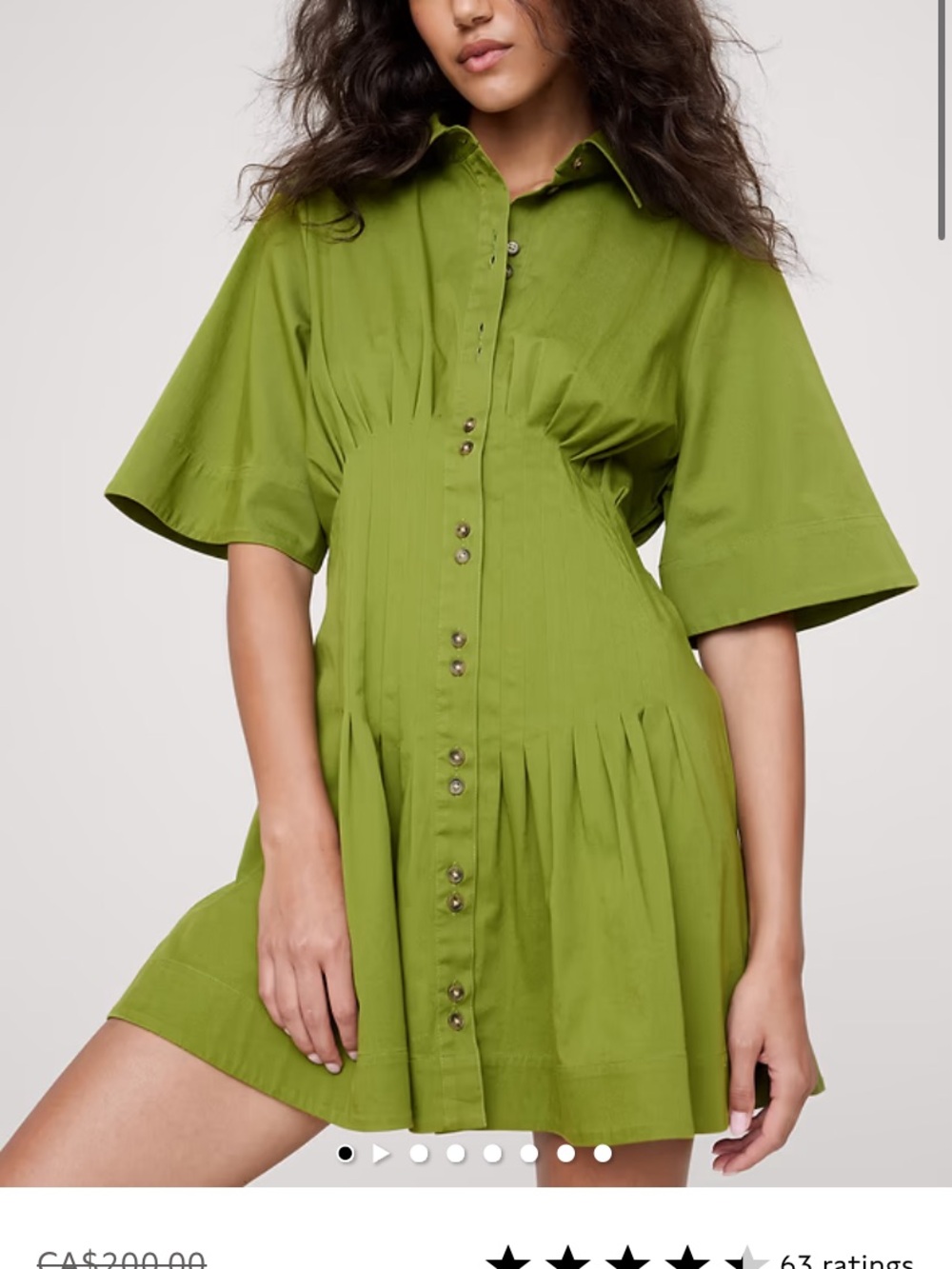 Stretch-cotton poplin pintuck shirt dress